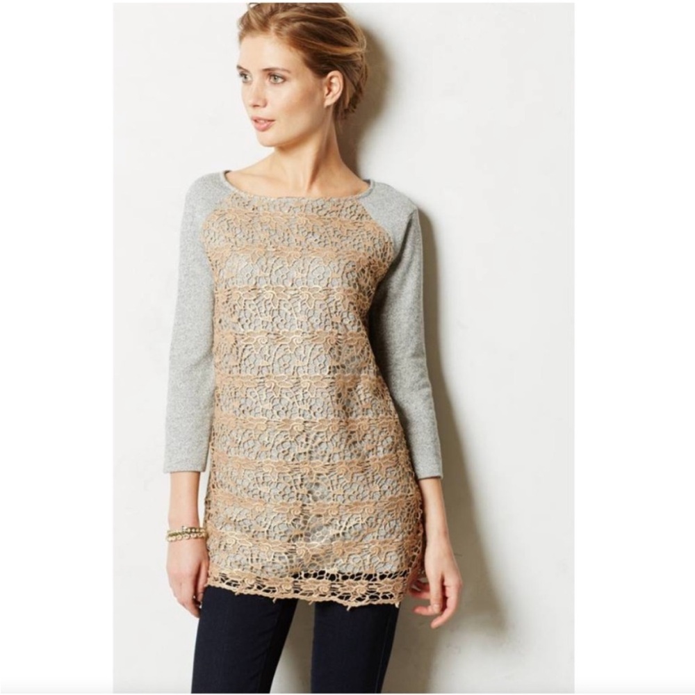 Anthropologie Dolan Le Pompe Lace Overlay Top Small